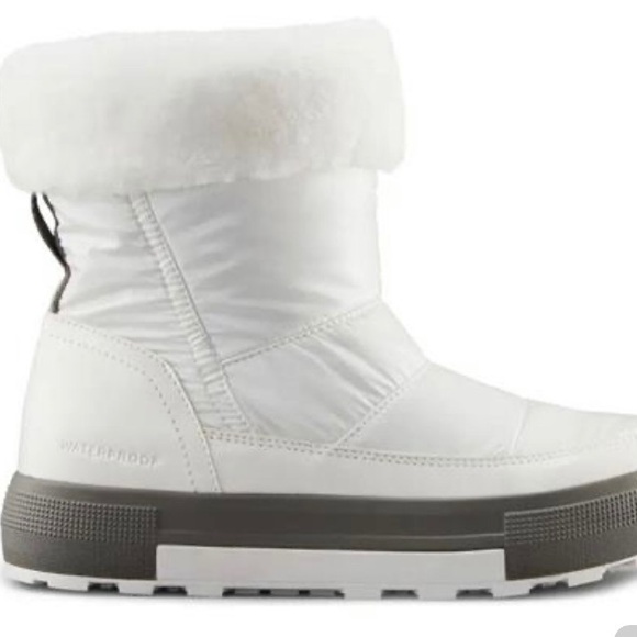 Cougar Wizard NWT 8 White Waterproof Winter Boots Faux Fur Collar Platform Shoe - Picture 2 of 5